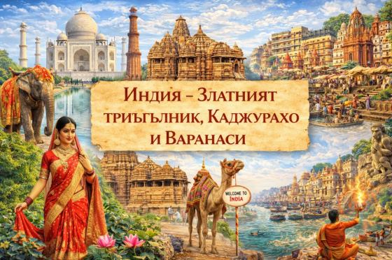 Индия - Златният триъгълник, Каджурахо и Варанаси